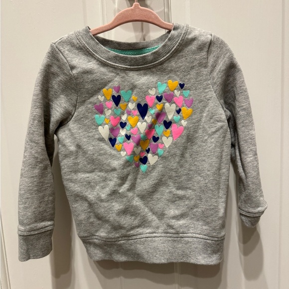 Cat & Jack 2T Girls Gray Floral Sweatshirt Top - Picture 1 of 4